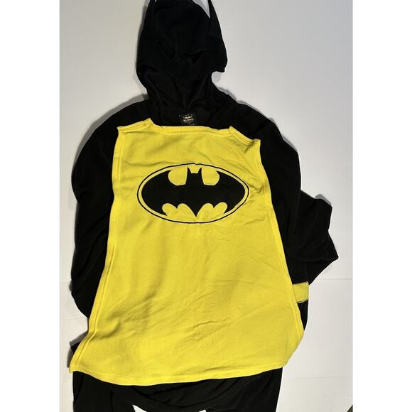 Batman Costume w/ Cape Footless Mens Fleece Pajamas Suit Medium - Picture 8 of 11